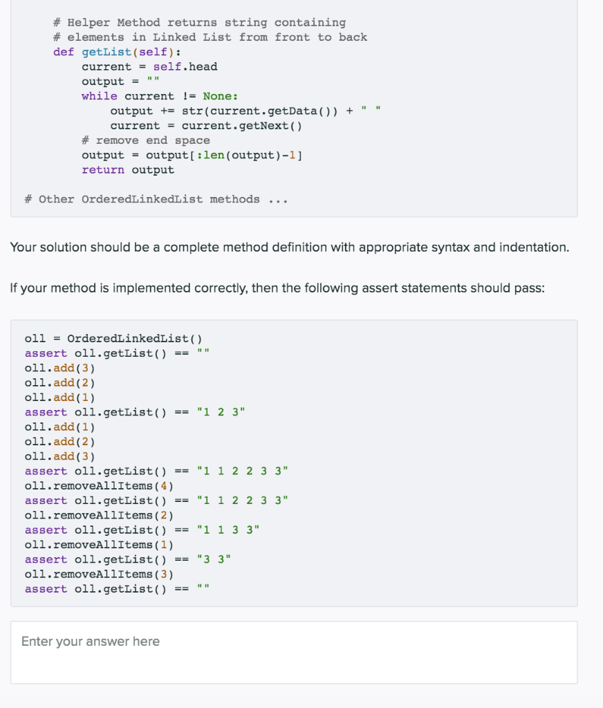 Solved In the space below, write a Python method in the | Chegg.com