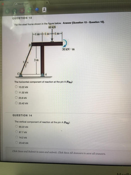 Solved QUESTION 13 For The Steel Frame Shown In The Figure | Chegg.com