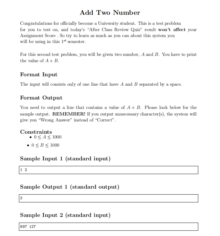Solved Add Two Number Congratulations for officially become | Chegg.com