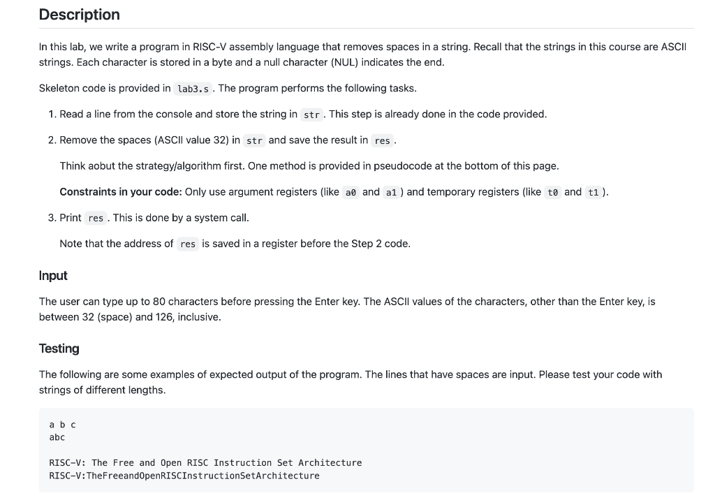 Solved In This Lab, We Write A Program In RISC-V Assembly | Chegg.com