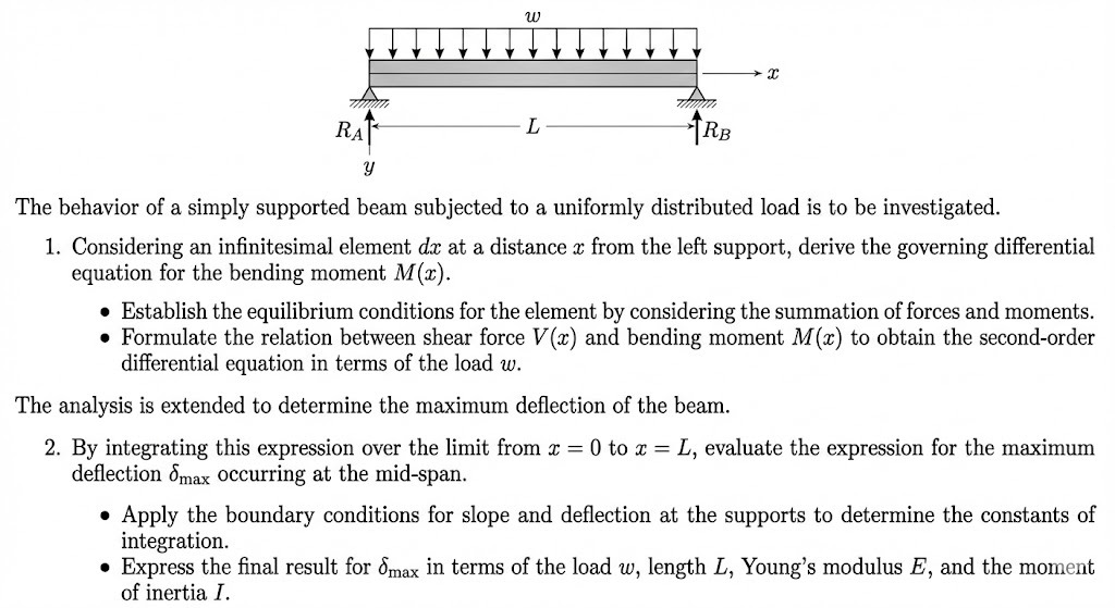 Solved The behavior of a simply supported beam subjected to | Chegg.com