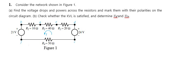 Solved 1. Consider the network shown in Figure 1. (a) Find | Chegg.com