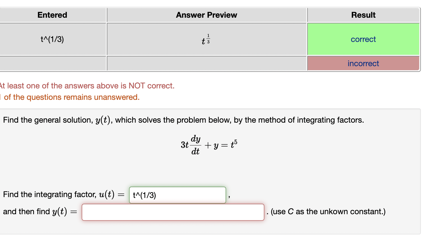Solved tt least one of the answers above is NOT correct. of | Chegg.com