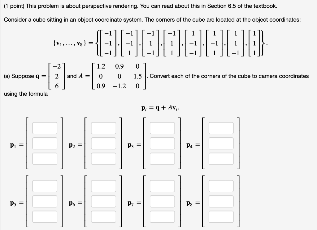 Solved ( 1 point) This problem is about perspective | Chegg.com