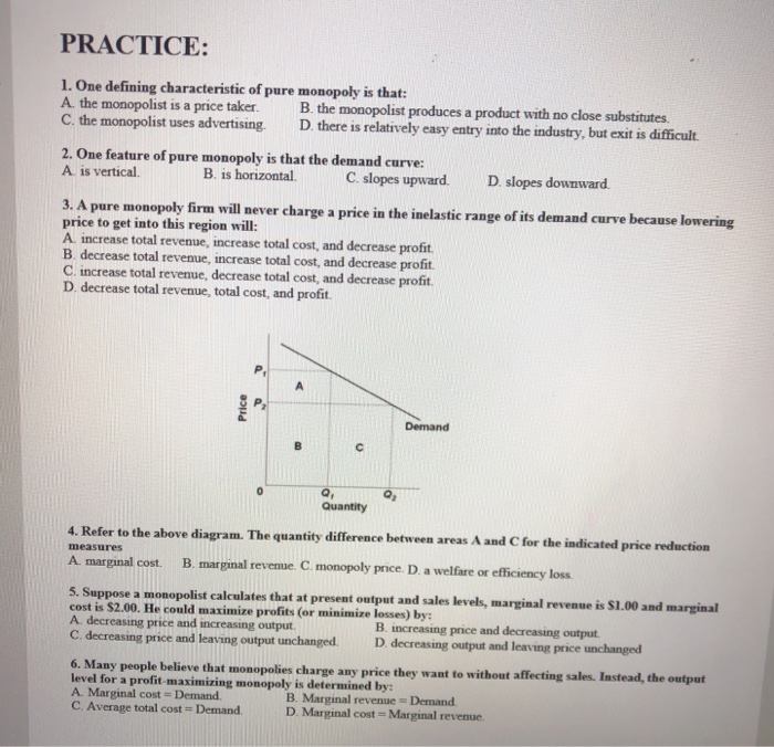 PRACTICE: 1. One defining characteristic of pure | Chegg.com