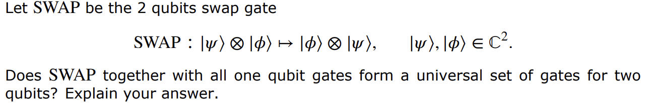 Solved Let SWAP be the 2 qubits swap gate SWAP | Chegg.com