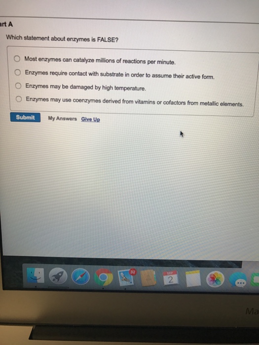 Solved Which statement about enzymes is FALSE? Most enzymes