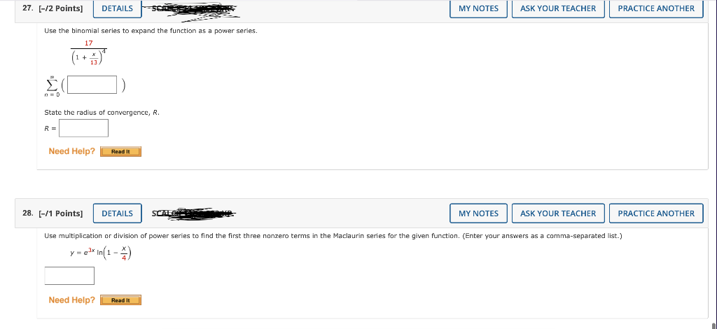 Solved 27. [-12 Points] DETAILS MY NOTES ASK YOUR TEACHER | Chegg.com