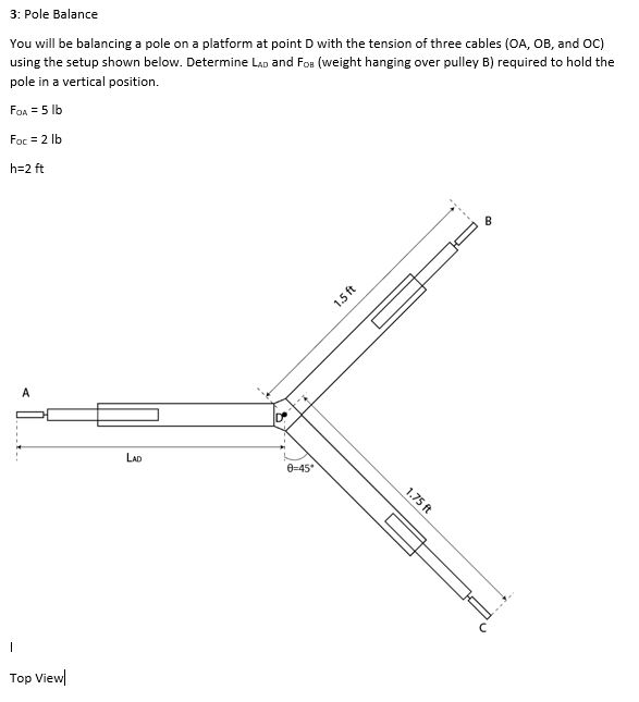 Solved 3: Pole Balance You will be balancing a pole on a | Chegg.com