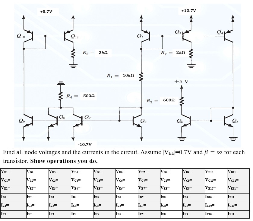 Solved Find all node voltages and the currents in the | Chegg.com
