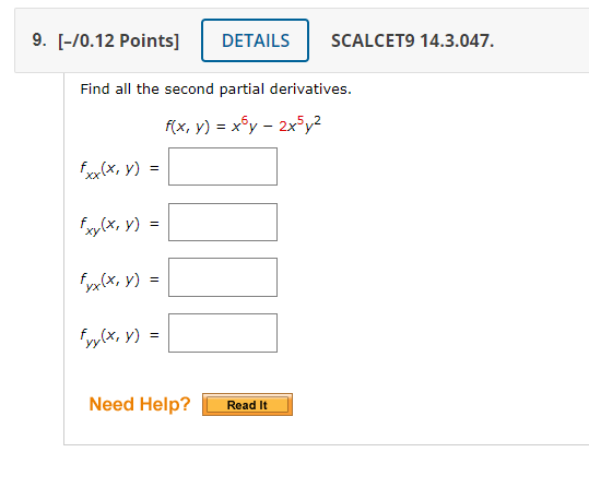 Solved Find All The Second Partial Derivatives. | Chegg.com