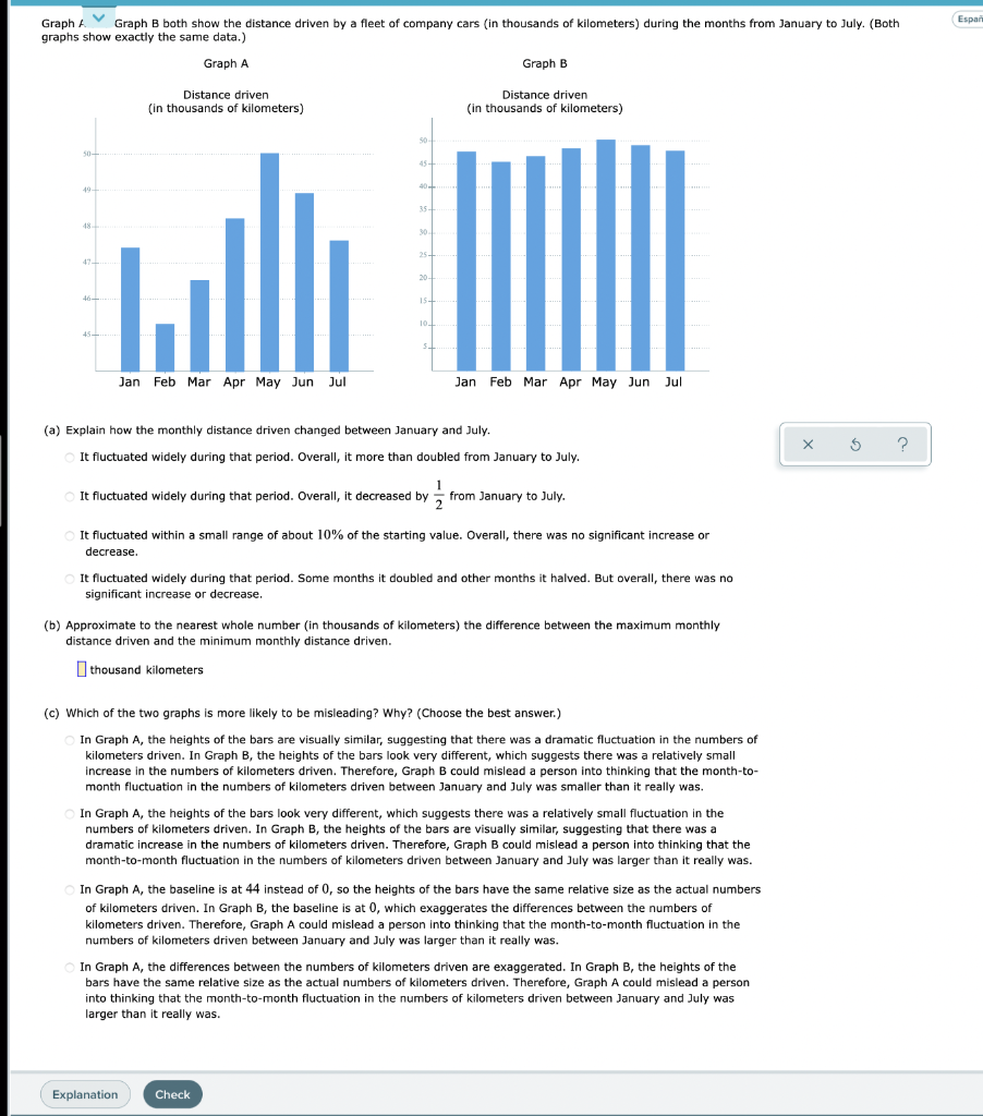 Solved V Graph A Españ Graph B both show the distance driven