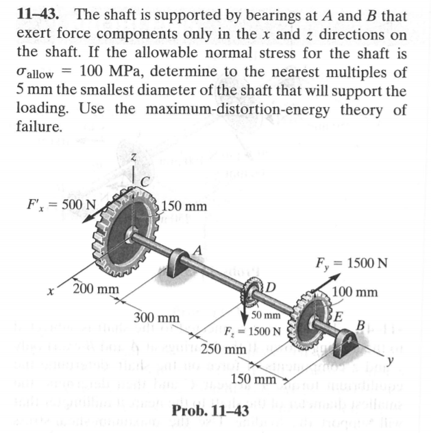 Solved 11-43. The Shaft Is Supported By Bearings At A And B | Chegg.com