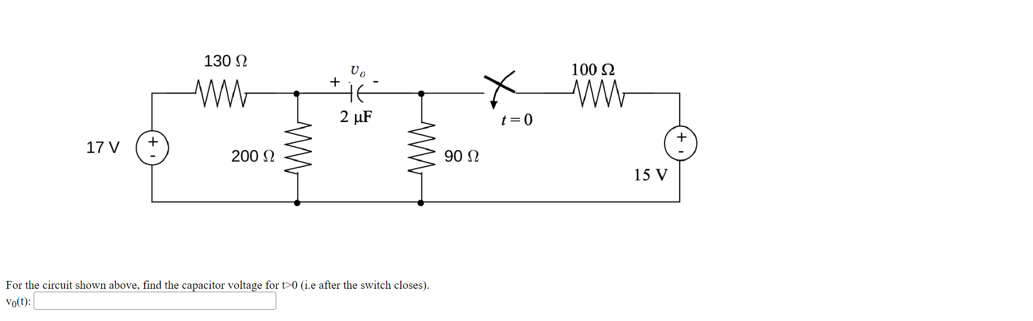 Solved For the circuit shown above, find the capacitor | Chegg.com
