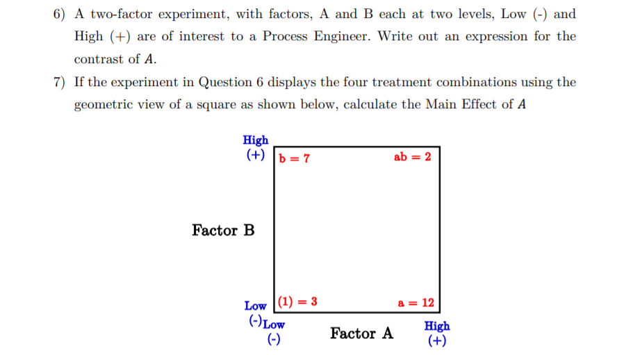 Solved 6) A two-factor experiment, with factors, A and B | Chegg.com