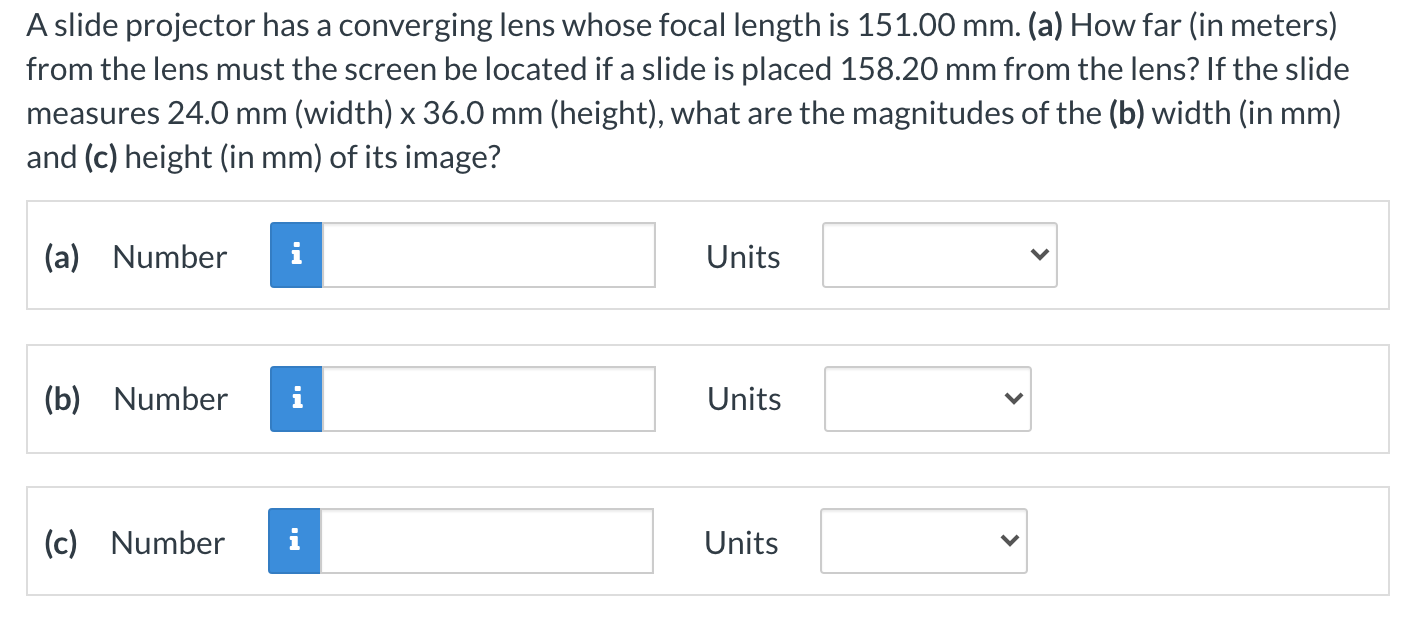 Solved A slide projector has a converging lens whose focal
