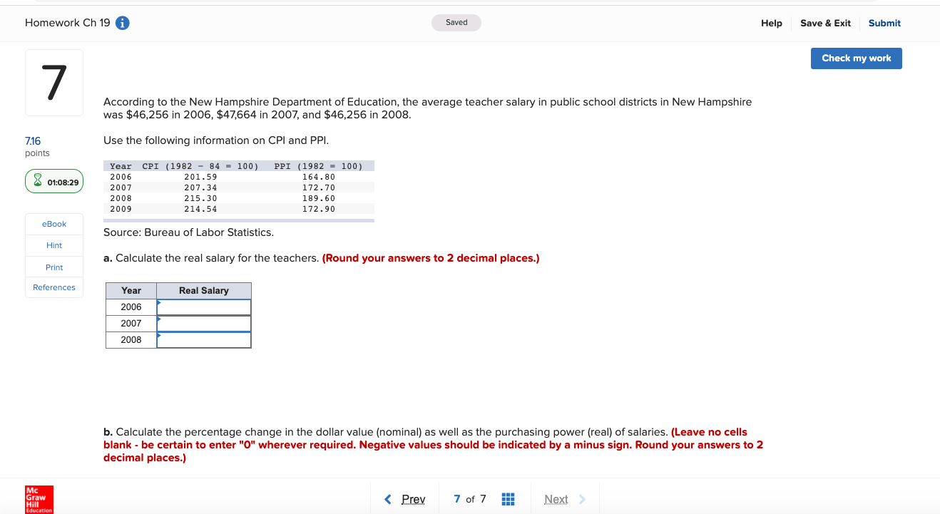 Solved Homework Ch 19 Saved Help Save & Exit Submit Check my | Chegg.com