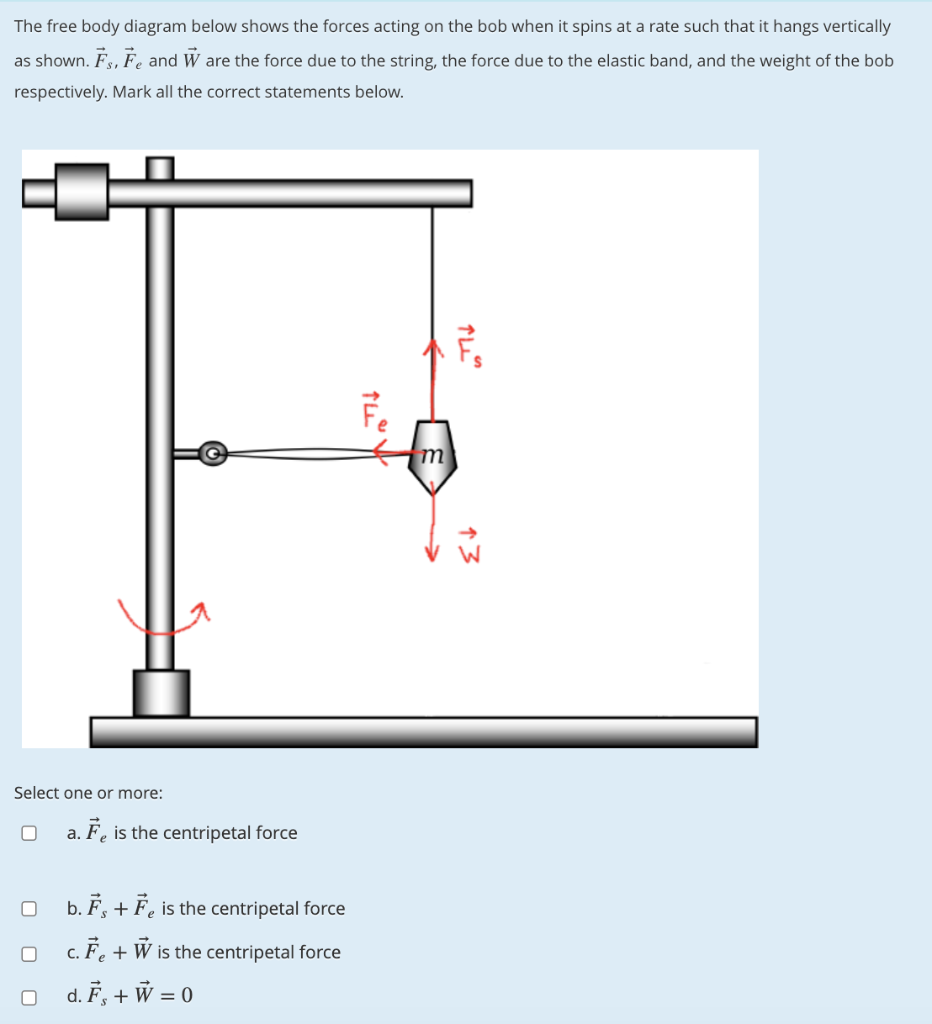 centripetal force free body diagram