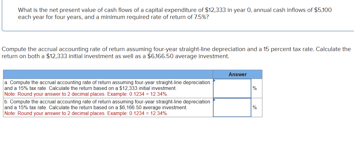 Solved What is the net present value of cash flows of a | Chegg.com