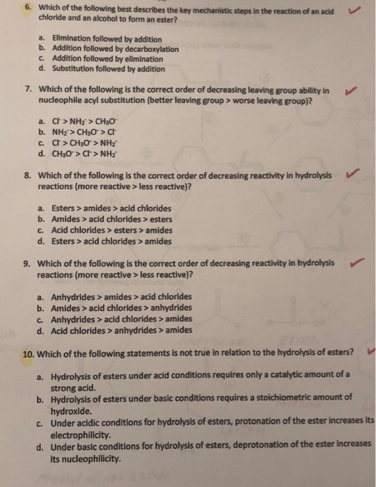 Solved 6. Which of the following best describes the key