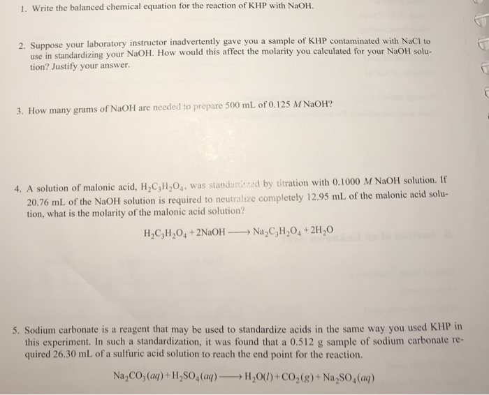 Solved . Write the balanced chemical equation for the | Chegg.com