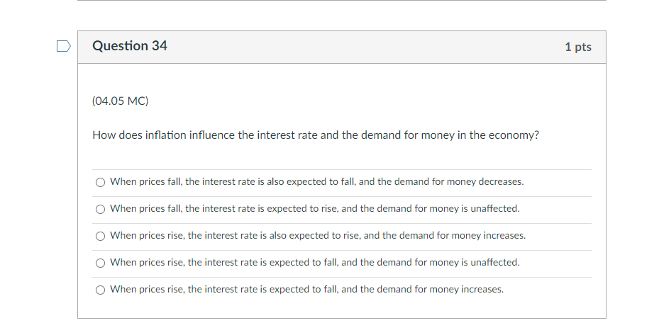 Solved Question 34 (04.05 MC) How Does Inflation Influence | Chegg.com