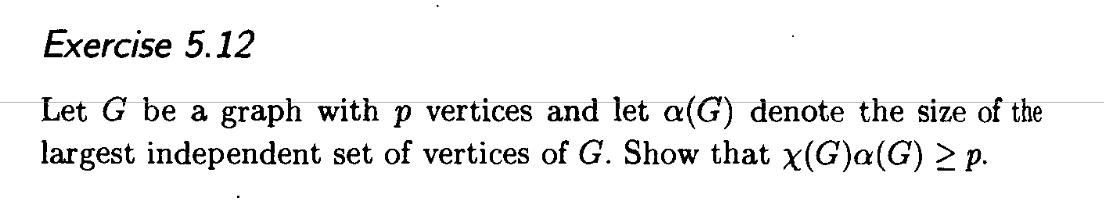 Solved Exercise 5.12 Let G be a graph with p vertices and | Chegg.com
