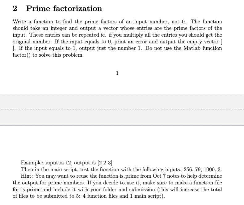 2 ﻿Prime factorizationWrite a function to find the | Chegg.com