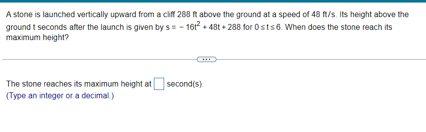 Solved A stone is launched vertically upward from a cliff | Chegg.com