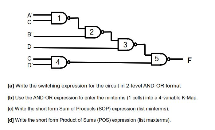 Solved A' 2 B' 3 5 4 A] Write The Switching Expression For | Chegg.com