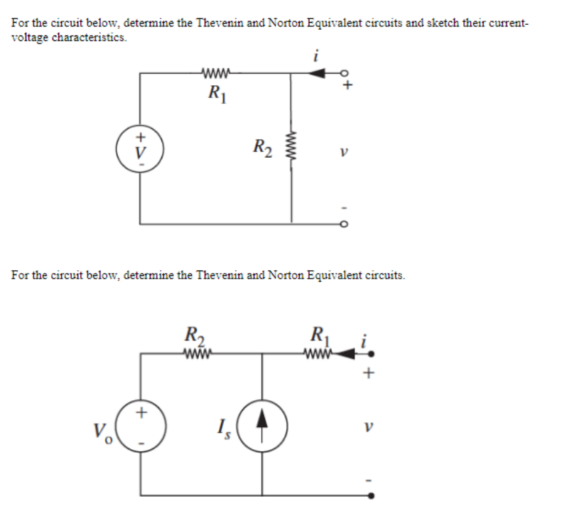 Solved For the circuit below, determine the Thevenin and | Chegg.com