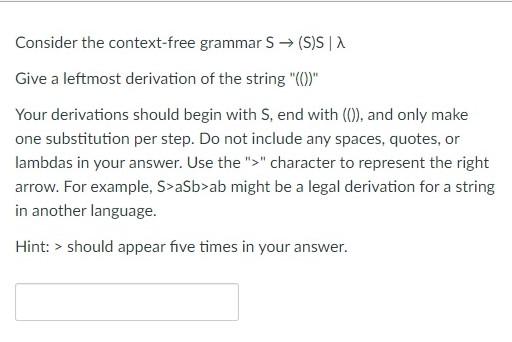 Solved Consider the context-free grammar 5 → (S)S| Give a | Chegg.com