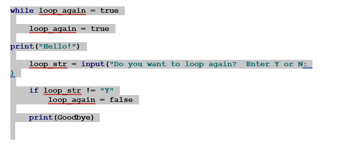 Solved while loop again = true loop again = true cond print | Chegg.com