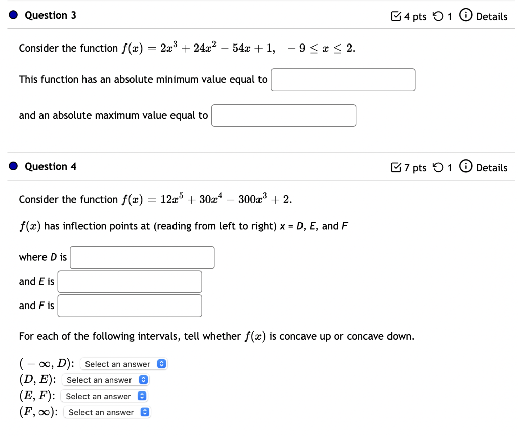 Solved Question 3 54 pts 5 1 0 Details Consider the function | Chegg.com