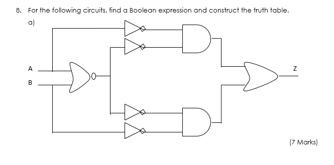 Solved 8. For the following circuits, find a Boolean | Chegg.com