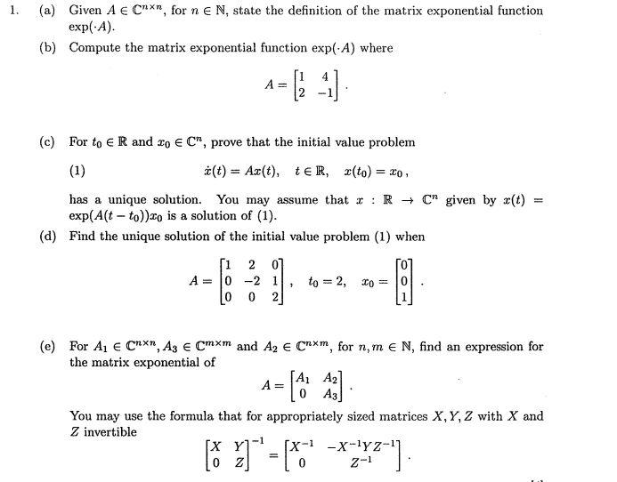 Solved 1 a given a chxn for n e n state the definition chegg