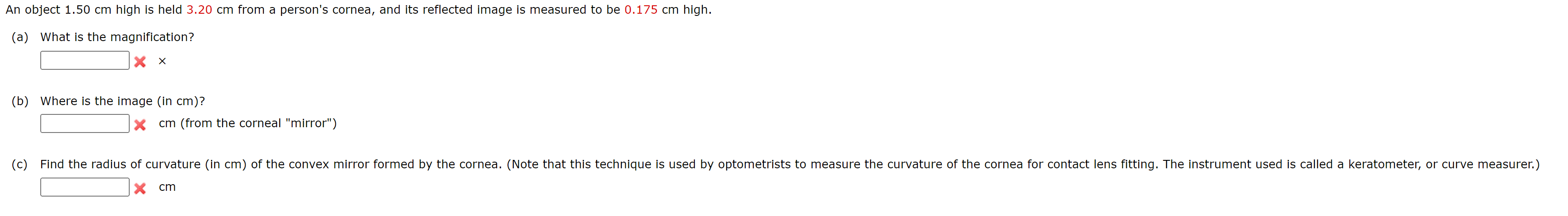 Solved An object 1.50 cm high is held 3.20 cm from a | Chegg.com