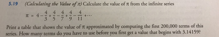 Solved --+---+--- + ... 5.19 (Calculating the Value of ) | Chegg.com