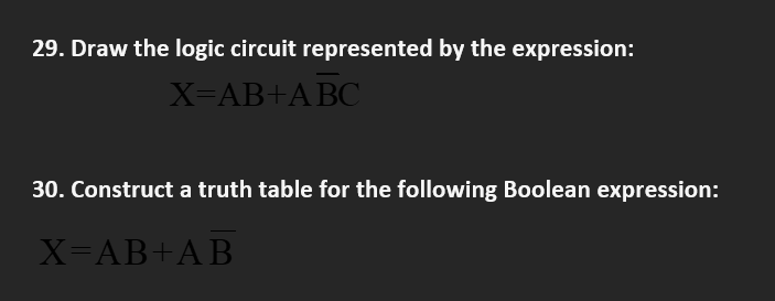 Solved 29. Draw The Logic Circuit Represented By The | Chegg.com