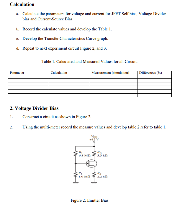 Solved Lab report Experiment 4 JFET Circuit *experiment