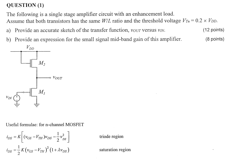 Solved QUESTION (1) The following is a single stage | Chegg.com