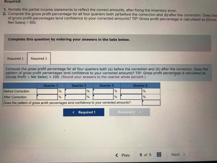 Solved Restate the partial income statement to reflect the | Chegg.com