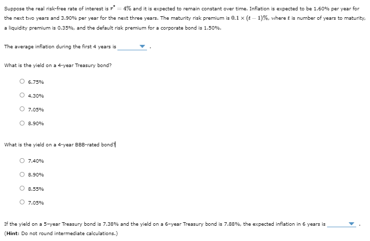 Solved Suppose The Real Risk-free Rate Of Interest Is * = 4% | Chegg.com