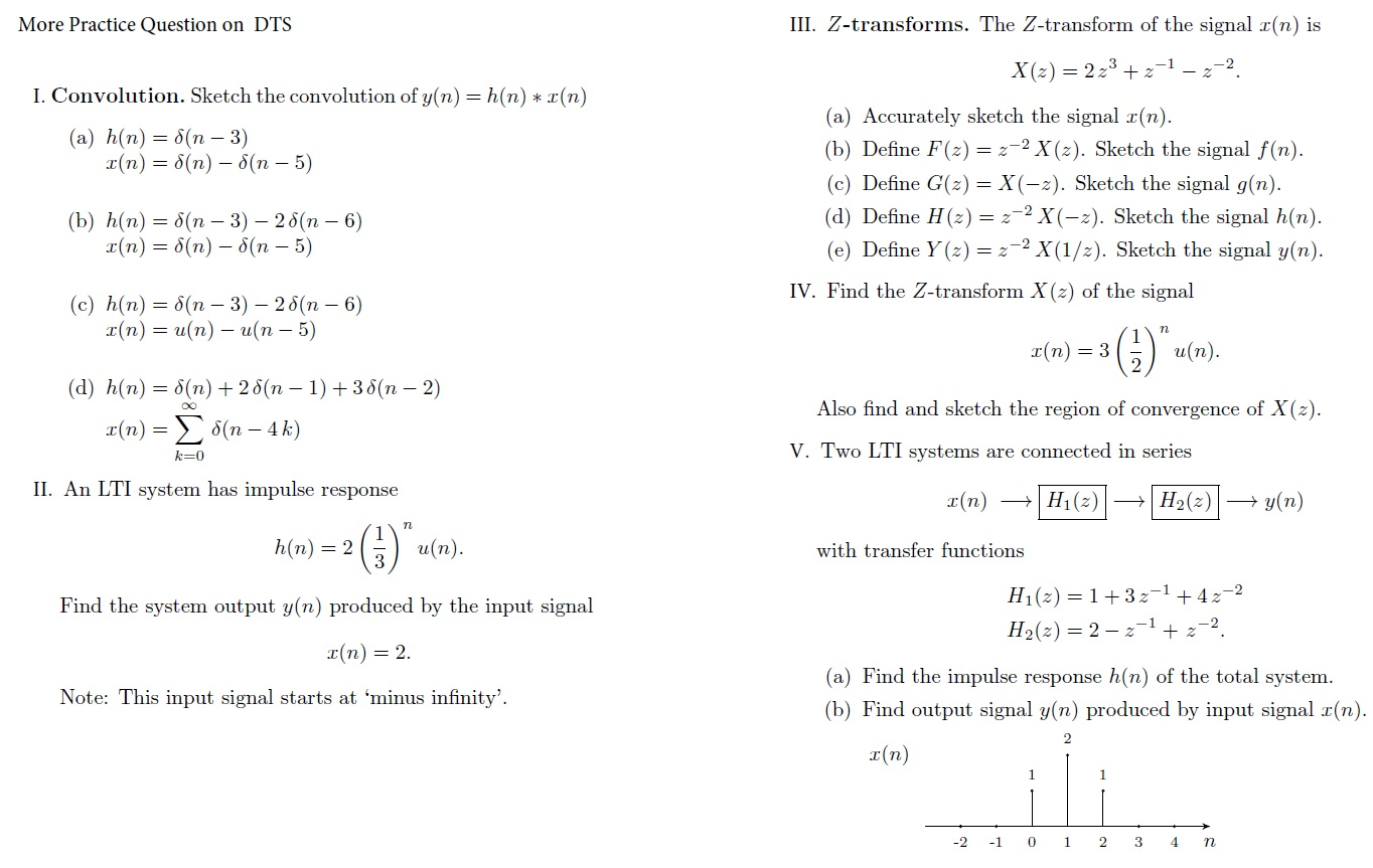 Solved More Practice Question On Dts Iii Z Transforms T Chegg Com