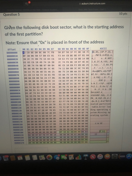 Solved Given the following disk boot