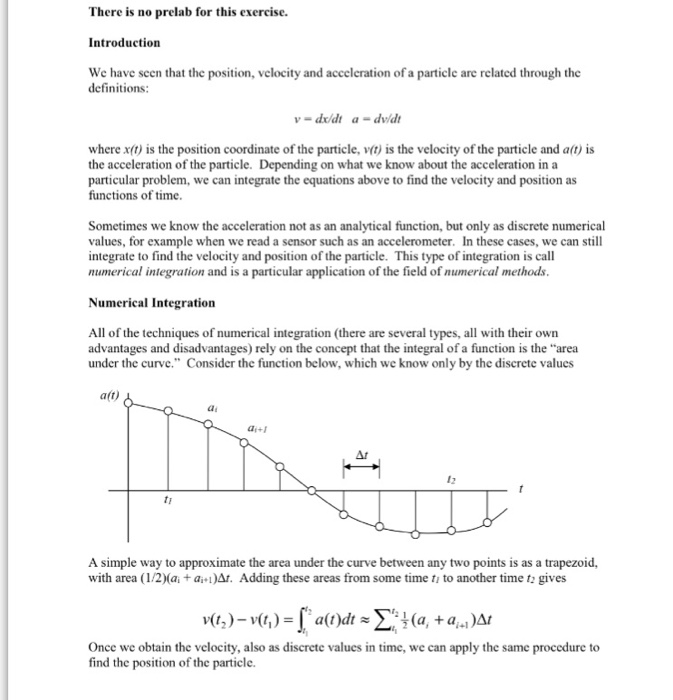 EGR 280 Mechanics Laboratory Exercise Numerical | Chegg.com