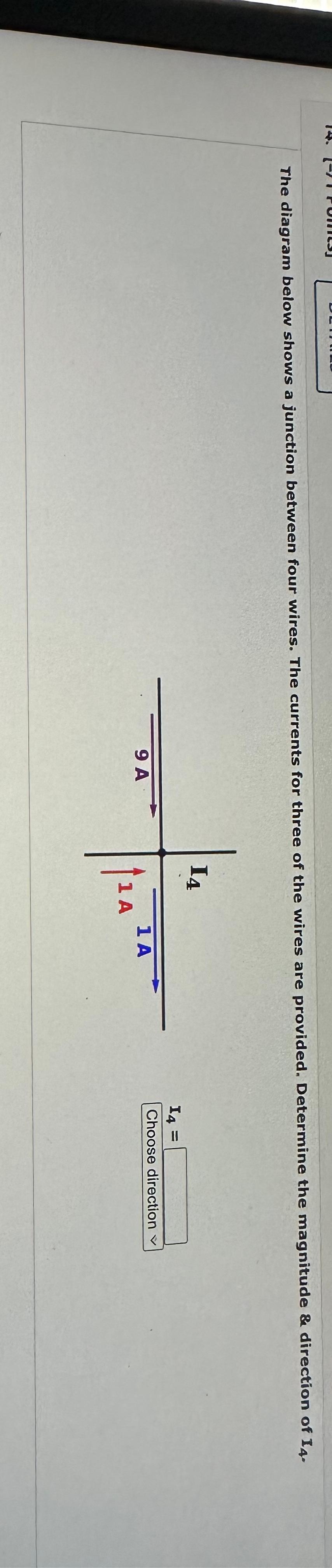 Solved The diagram below shows a junction between four | Chegg.com