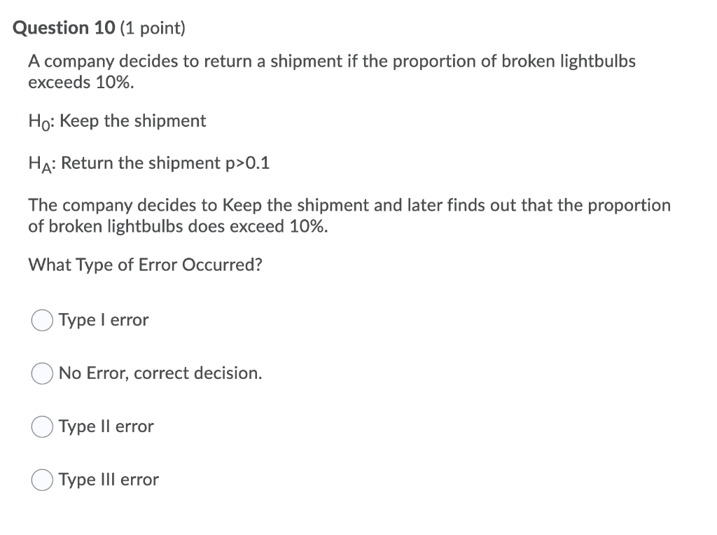 Solved Question 10 (1 point) A company decides to return a | Chegg.com