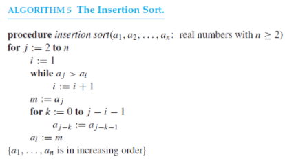 Solved Recall the insertion sort algorithm discussed in | Chegg.com
