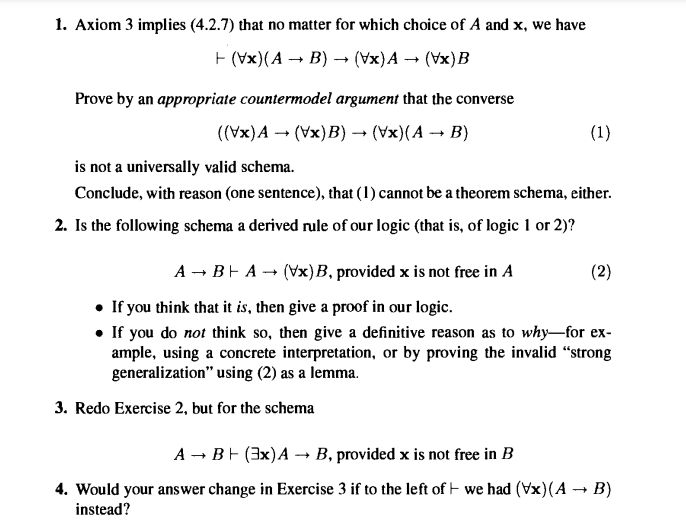 1. Axiom 3 implies (4.2.7) that no matter for which | Chegg.com